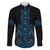 Blue Aotearoa Mangopare Kowhaiwhai and Niho Taniwha Family Matching Short Sleeve Bodycon Dress and Hawaiian Shirt Maori New Zealand