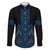 Blue Aotearoa Mangopare Kowhaiwhai and Niho Taniwha Family Matching Summer Maxi Dress and Hawaiian Shirt Maori New Zealand