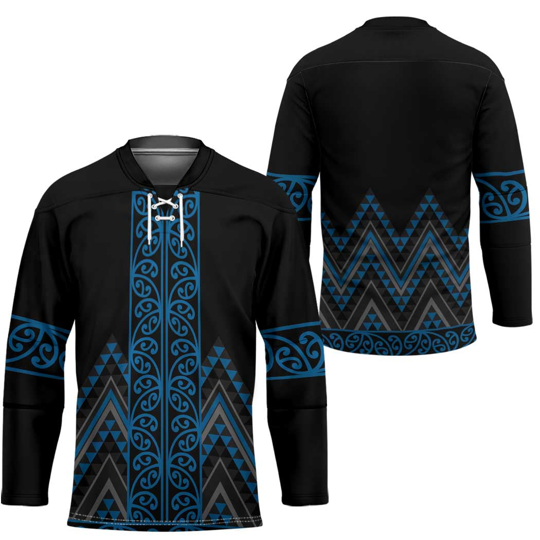 Blue Aotearoa Mangopare Kowhaiwhai Niho Taniwha Hockey Jersey Maori New Zealand - Polynesian Pride