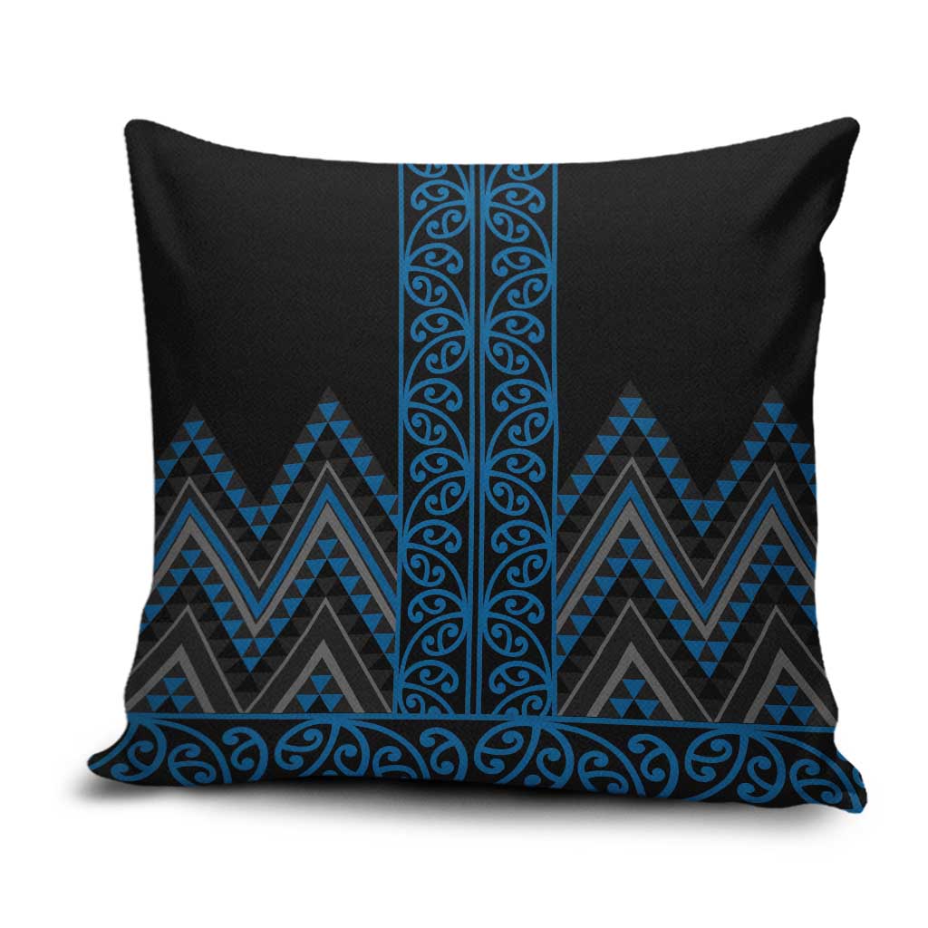 Blue Aotearoa Mangopare Kowhaiwhai Niho Taniwha Pillow Cover Maori New Zealand LT14 Blue - Polynesian Pride