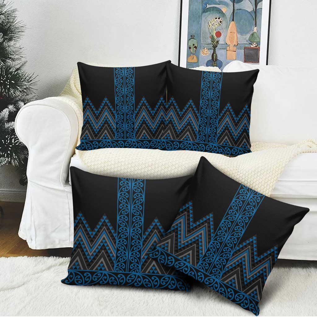 Blue Aotearoa Mangopare Kowhaiwhai Niho Taniwha Pillow Cover Maori New Zealand LT14 - Polynesian Pride
