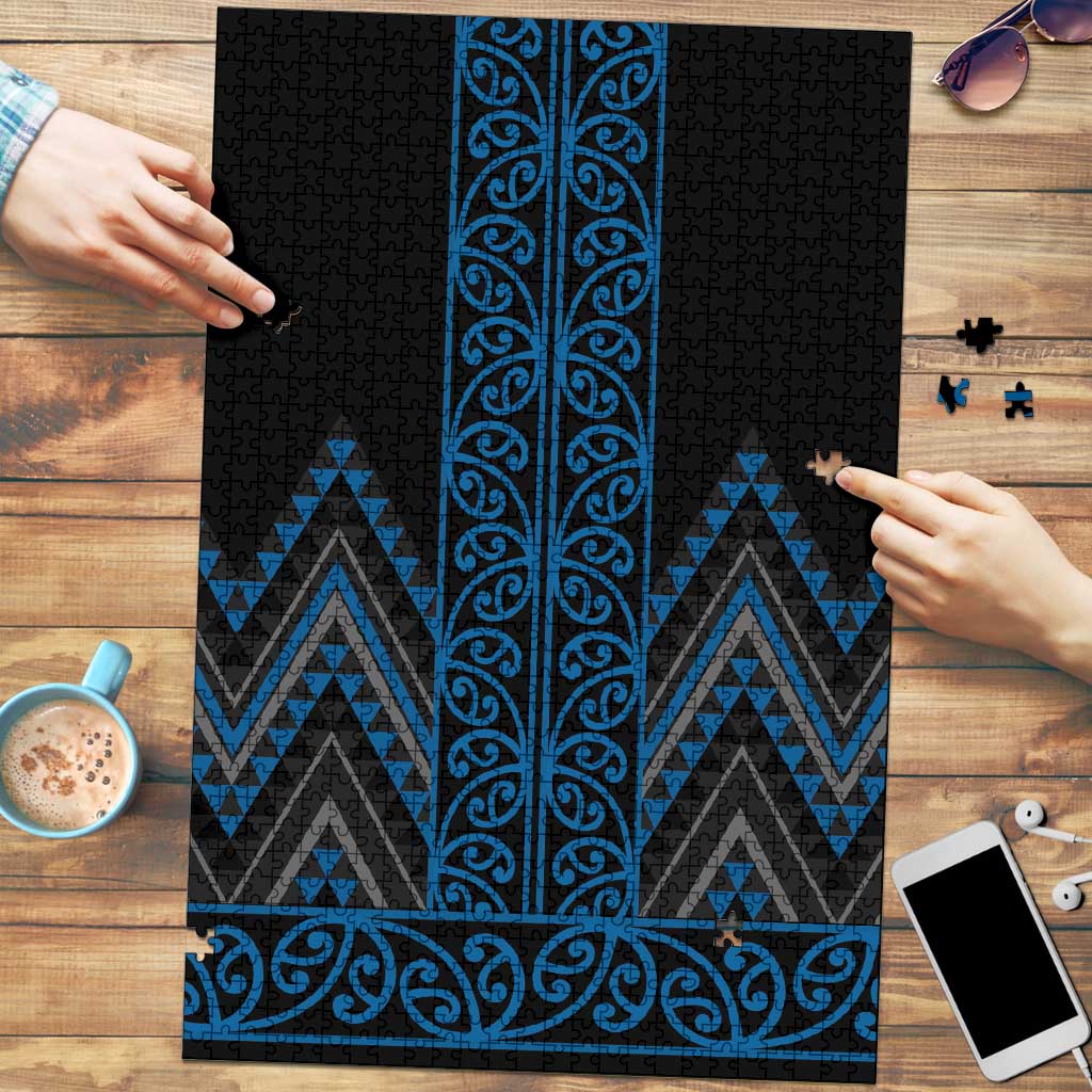 Blue Aotearoa Mangopare Kowhaiwhai Niho Taniwha Puzzle Maori New Zealand - Polynesian Pride