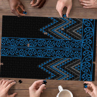 Blue Aotearoa Mangopare Kowhaiwhai Niho Taniwha Puzzle Maori New Zealand - Polynesian Pride