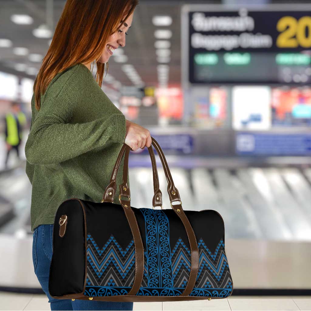 Blue Aotearoa Mangopare Kowhaiwhai Niho Taniwha Travel Bag Maori New Zealand - Polynesian Pride