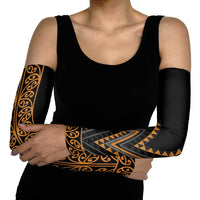 Gold Aotearoa Mangopare Kowhaiwhai Niho Taniwha Arm Sleeves Maori New Zealand - Polynesian Pride
