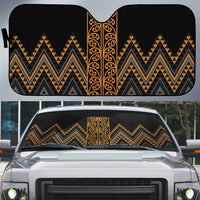 Gold Aotearoa Mangopare Kowhaiwhai Niho Taniwha Auto Sun Shade Maori New Zealand - Polynesian Pride