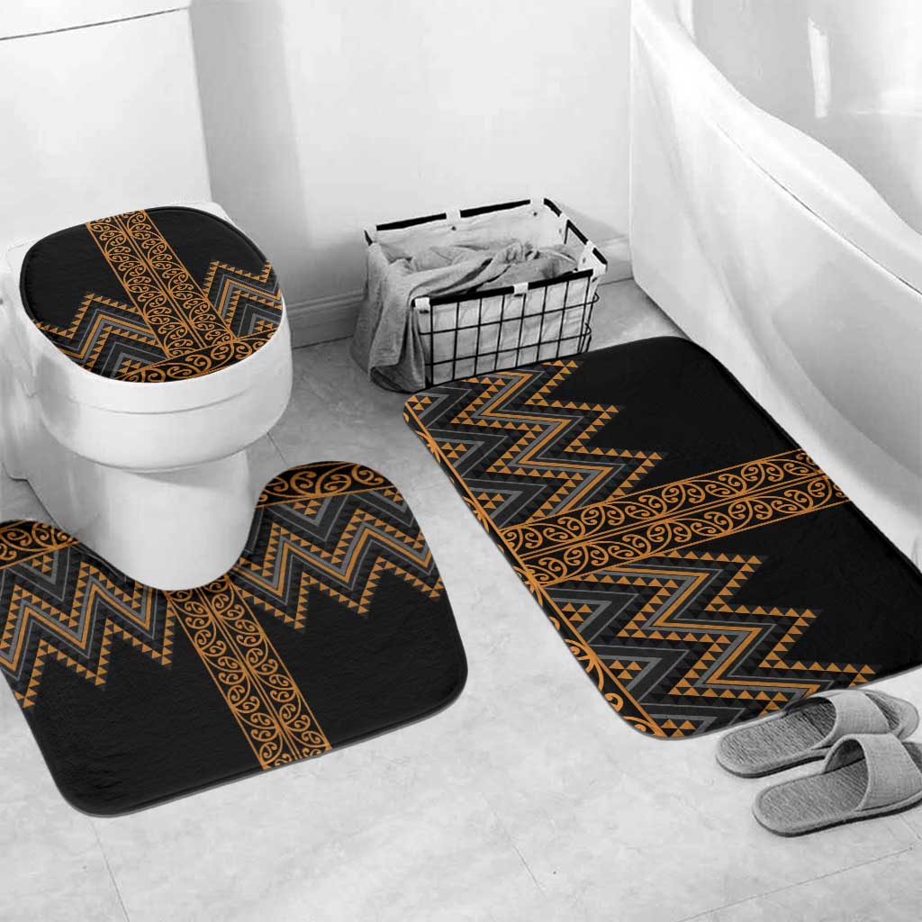 Gold Aotearoa Mangopare Kowhaiwhai Niho Taniwha Bathroom Set Maori New Zealand - Polynesian Pride