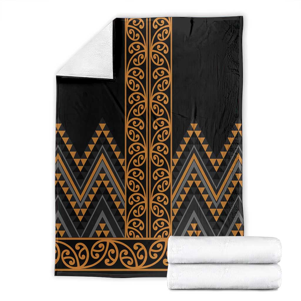 Gold Aotearoa Mangopare Kowhaiwhai and Niho Taniwha Blanket Maori New Zealand