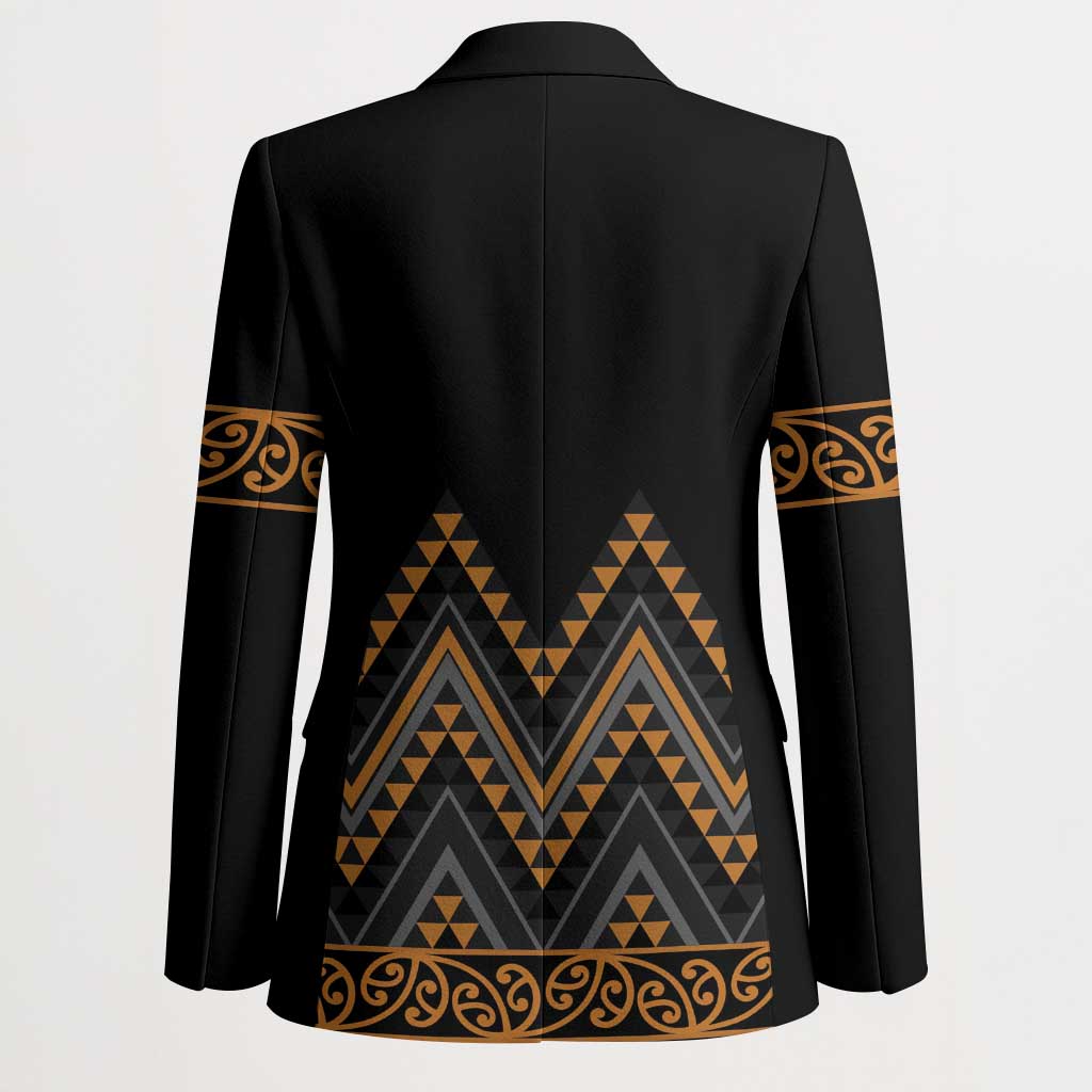 Gold Aotearoa Mangopare Kowhaiwhai Niho Taniwha Blazer Maori New Zealand LT14 - Polynesian Pride