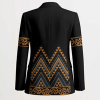 Gold Aotearoa Mangopare Kowhaiwhai Niho Taniwha Blazer Maori New Zealand LT14 - Polynesian Pride