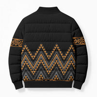 Gold Aotearoa Mangopare Kowhaiwhai Niho Taniwha Bomber Puffer Jacket Maori New Zealand LT14 - Polynesian Pride