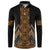 Gold Aotearoa Mangopare Kowhaiwhai and Niho Taniwha Button Sweatshirt Maori New Zealand