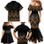 Gold Aotearoa Mangopare Kowhaiwhai and Niho Taniwha Family Matching Mermaid Dress and Hawaiian Shirt Maori New Zealand