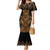 Gold Aotearoa Mangopare Kowhaiwhai and Niho Taniwha Family Matching Mermaid Dress and Hawaiian Shirt Maori New Zealand