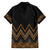 Gold Aotearoa Mangopare Kowhaiwhai and Niho Taniwha Family Matching Off The Shoulder Long Sleeve Dress and Hawaiian Shirt Maori New Zealand