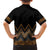 Gold Aotearoa Mangopare Kowhaiwhai and Niho Taniwha Family Matching Off Shoulder Maxi Dress and Hawaiian Shirt Maori New Zealand