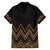 Gold Aotearoa Mangopare Kowhaiwhai and Niho Taniwha Family Matching Off Shoulder Maxi Dress and Hawaiian Shirt Maori New Zealand