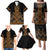 Gold Aotearoa Mangopare Kowhaiwhai and Niho Taniwha Family Matching Puletasi and Hawaiian Shirt Maori New Zealand
