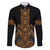 Gold Aotearoa Mangopare Kowhaiwhai and Niho Taniwha Family Matching Puletasi and Hawaiian Shirt Maori New Zealand