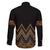 Gold Aotearoa Mangopare Kowhaiwhai and Niho Taniwha Family Matching Puletasi and Hawaiian Shirt Maori New Zealand