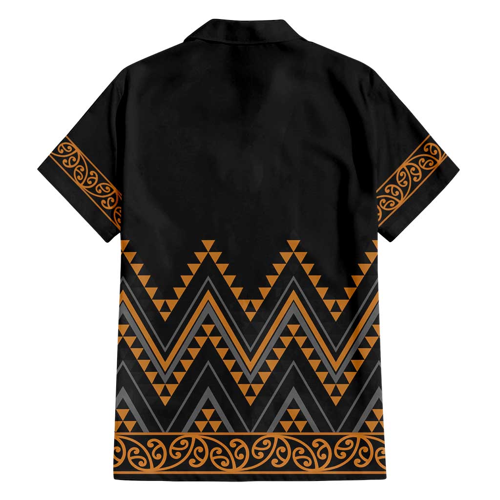 Gold Aotearoa Mangopare Kowhaiwhai and Niho Taniwha Family Matching Summer Maxi Dress and Hawaiian Shirt Maori New Zealand LT14 - Polynesian Pride