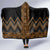 Gold Aotearoa Mangopare Kowhaiwhai and Niho Taniwha Hooded Blanket Maori New Zealand