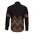 Gold Aotearoa Mangopare Kowhaiwhai and Niho Taniwha Long Sleeve Button Shirt Maori New Zealand