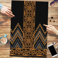 Gold Aotearoa Mangopare Kowhaiwhai Niho Taniwha Puzzle Maori New Zealand LT14 Gold - Polynesian Pride