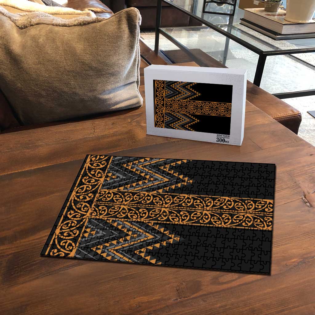 Gold Aotearoa Mangopare Kowhaiwhai Niho Taniwha Puzzle Maori New Zealand LT14 - Polynesian Pride