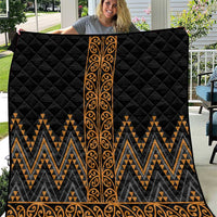 Gold Aotearoa Mangopare Kowhaiwhai and Niho Taniwha Quilt Maori New Zealand LT14 Gold - Polynesian Pride