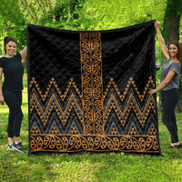 Gold Aotearoa Mangopare Kowhaiwhai and Niho Taniwha Quilt Maori New Zealand LT14 - Polynesian Pride