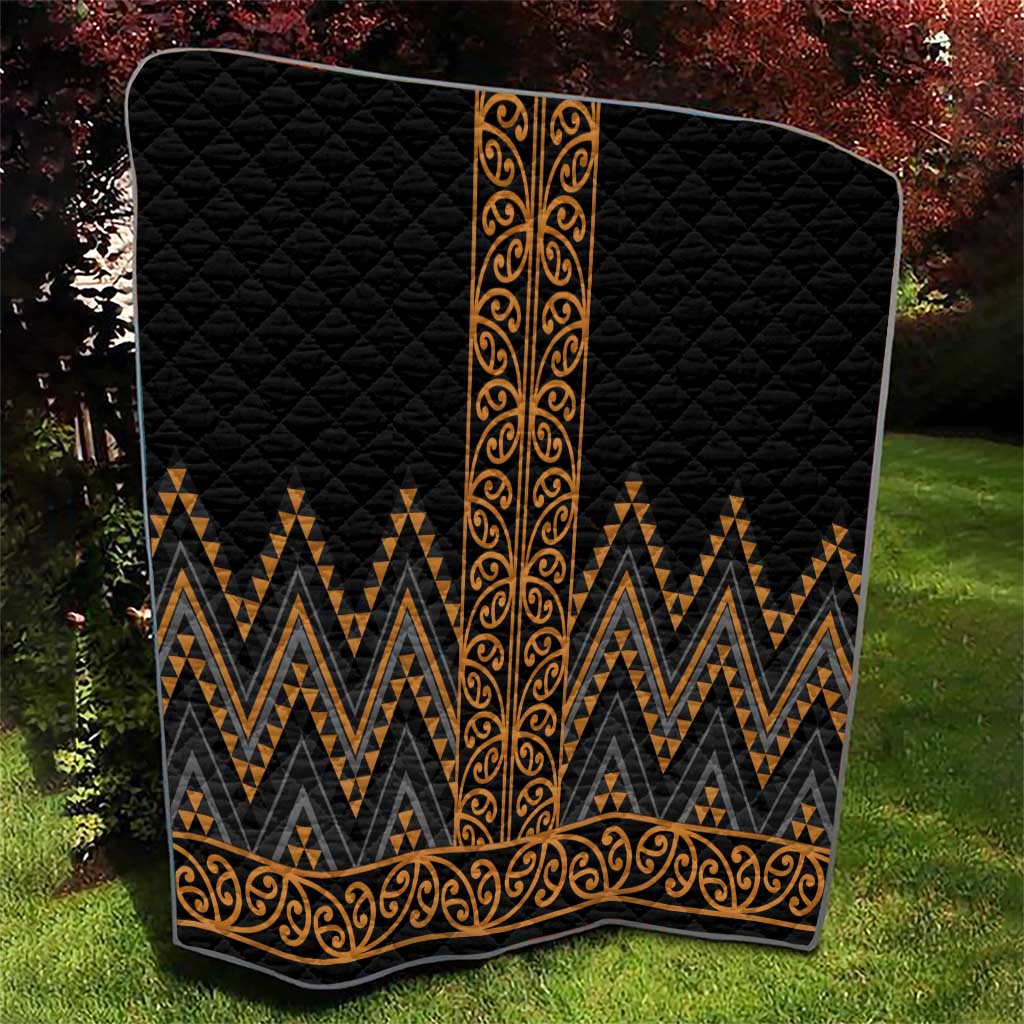 Gold Aotearoa Mangopare Kowhaiwhai and Niho Taniwha Quilt Maori New Zealand LT14 - Polynesian Pride