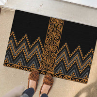 Gold Aotearoa Mangopare Kowhaiwhai and Niho Taniwha Rubber Doormat Maori New Zealand LT14 - Polynesian Pride