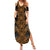Gold Aotearoa Mangopare Kowhaiwhai and Niho Taniwha Summer Maxi Dress Maori New Zealand