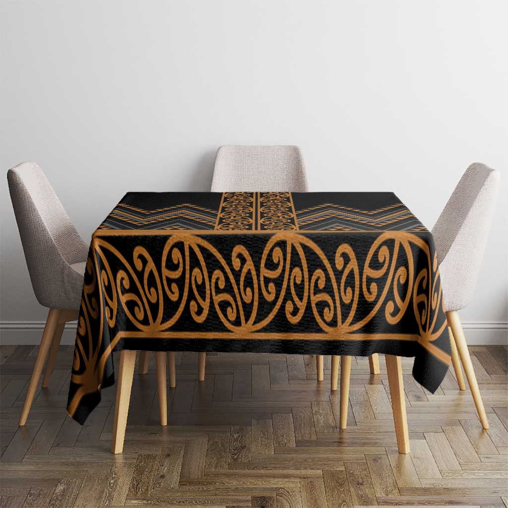 Gold Aotearoa Mangopare Kowhaiwhai and Niho Taniwha Tablecloth Maori New Zealand LT14 - Polynesian Pride