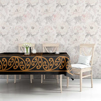 Gold Aotearoa Mangopare Kowhaiwhai and Niho Taniwha Tablecloth Maori New Zealand LT14 - Polynesian Pride