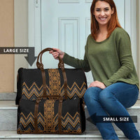 Gold Aotearoa Mangopare Kowhaiwhai Niho Taniwha Travel Bag Maori New Zealand - Polynesian Pride