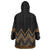 Gold Aotearoa Mangopare Kowhaiwhai and Niho Taniwha Wearable Blanket Hoodie Maori New Zealand