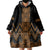 Gold Aotearoa Mangopare Kowhaiwhai and Niho Taniwha Wearable Blanket Hoodie Maori New Zealand