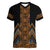 Gold Aotearoa Mangopare Kowhaiwhai and Niho Taniwha Women V-Neck T-Shirt Maori New Zealand
