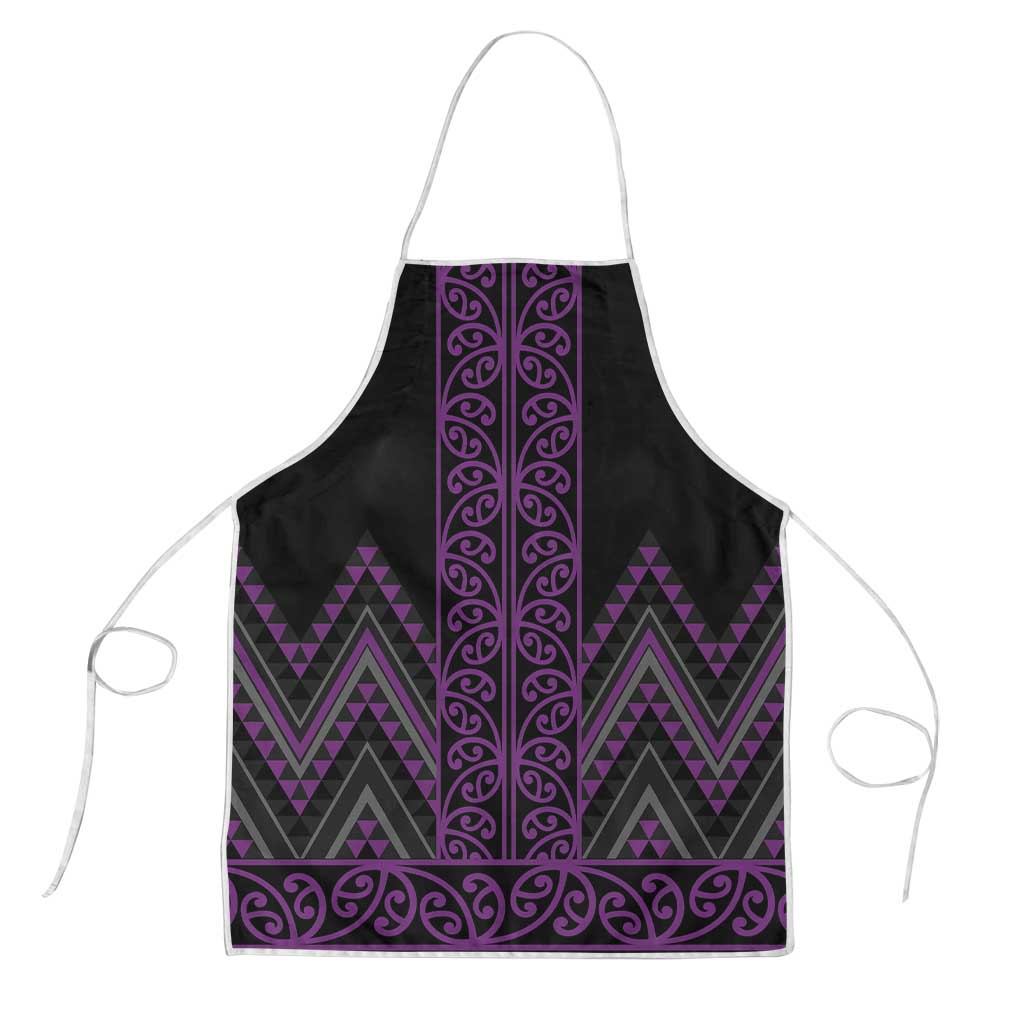 Purple Aotearoa Mangopare Kowhaiwhai Niho Taniwha Apron Maori New Zealand - Polynesian Pride