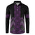 Purple Aotearoa Mangopare Kowhaiwhai and Niho Taniwha Button Sweatshirt Maori New Zealand
