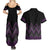 Purple Aotearoa Mangopare Kowhaiwhai and Niho Taniwha Couples Matching Summer Maxi Dress and Hawaiian Shirt Maori New Zealand