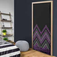 Purple Aotearoa Mangopare Kowhaiwhai Niho Taniwha Door Cover Maori New Zealand - Polynesian Pride