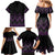Purple Aotearoa Mangopare Kowhaiwhai and Niho Taniwha Family Matching Mermaid Dress and Hawaiian Shirt Maori New Zealand