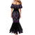 Purple Aotearoa Mangopare Kowhaiwhai and Niho Taniwha Family Matching Mermaid Dress and Hawaiian Shirt Maori New Zealand