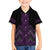 Purple Aotearoa Mangopare Kowhaiwhai and Niho Taniwha Family Matching Off The Shoulder Long Sleeve Dress and Hawaiian Shirt Maori New Zealand