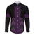Purple Aotearoa Mangopare Kowhaiwhai and Niho Taniwha Family Matching Puletasi and Hawaiian Shirt Maori New Zealand