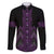 Purple Aotearoa Mangopare Kowhaiwhai and Niho Taniwha Family Matching Short Sleeve Bodycon Dress and Hawaiian Shirt Maori New Zealand