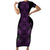 Purple Aotearoa Mangopare Kowhaiwhai and Niho Taniwha Family Matching Short Sleeve Bodycon Dress and Hawaiian Shirt Maori New Zealand
